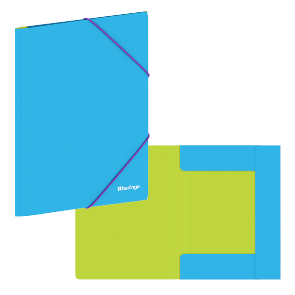 Папка на резинках А4, 1отд., 600мкм, 32мм, голубая "Raze" FB4_A4154 Berlingo