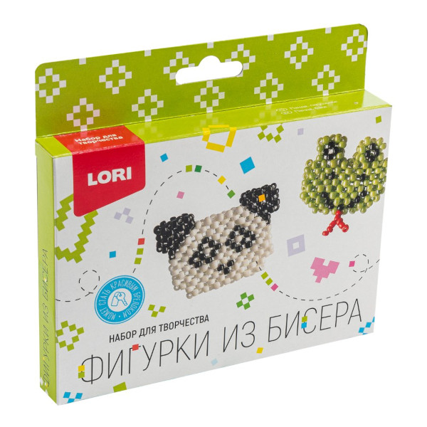 Набор для творчества Lori Фигурки из бисера "Панда. Лягушонок" Бис-103