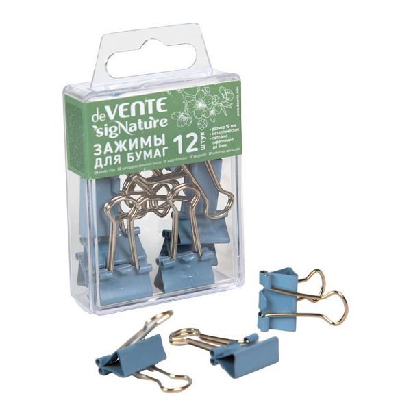 Зажим 19мм сумеречный синий "sigNATURE" 4131502 (1уп*12шт) deVENTE