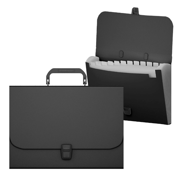 Портфель Erich Krause "Matt Classic" 12 отд. А4 черный ЕК43113/47249/50437