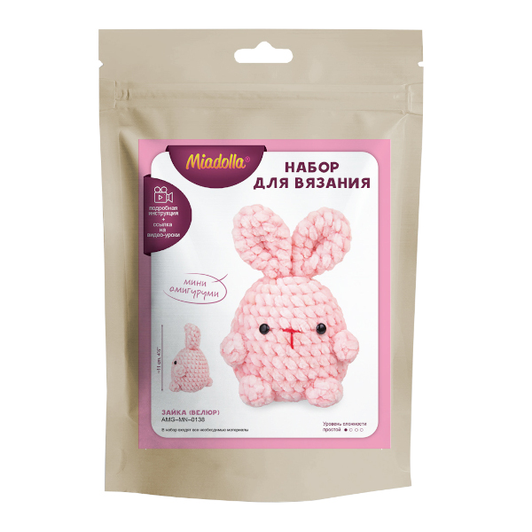Набор для вязания Miadolla "Зайка (велюр)" AMG-MN-0138