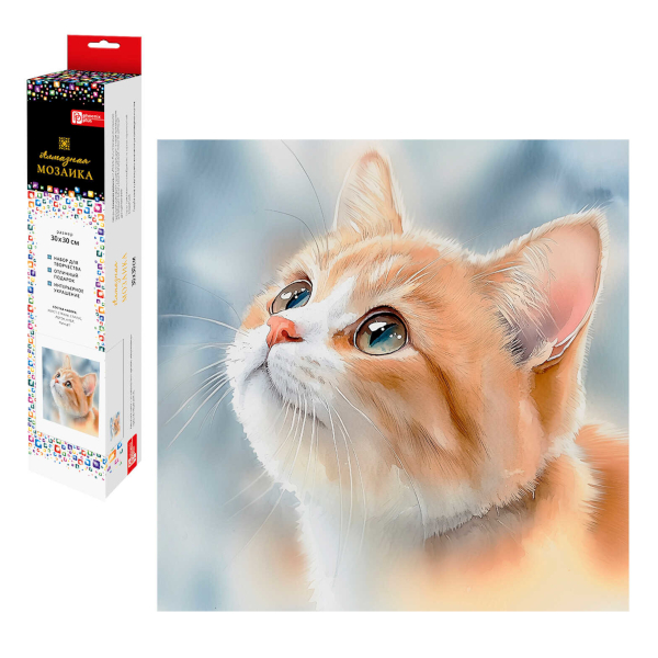 Алмазная мозаика Феникс+ 30*30см "Рыжий котенок" 70804