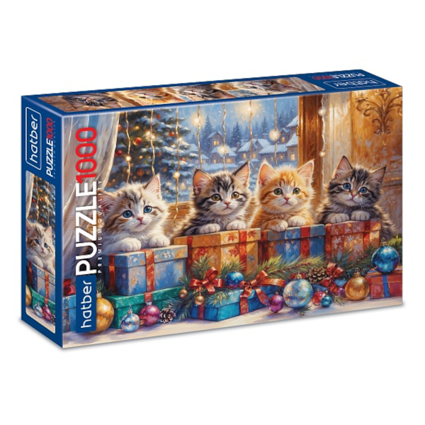 Пазлы 1000 элем. "Premium. Котята с подарками" А2 480*680мм 1000ПЗ2_35212 Hatber