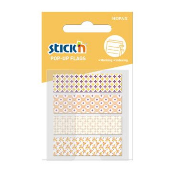 Набор самокл. закладок Stick`n 12*45мм, пластик (4бл по 20л), Z-слож. 26080