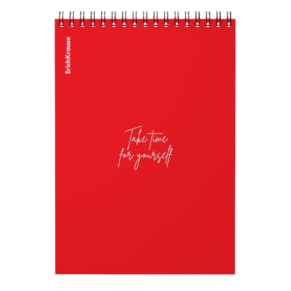 Блокнот А5 80л "Words" клетка, гребень, пластик.обл., красный 61990 Erich Krause