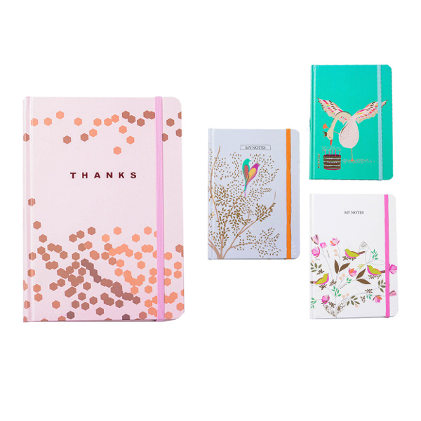 Блокнот А5 96л "Planner" линейка, сшивка, тв.обл., картон, ассорти, резинка M-3918 MAZARI