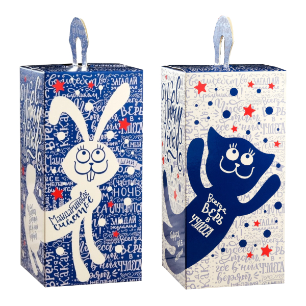 Коробка складная 19,7*9,5*9,5см "Кот и заяц" 9032460