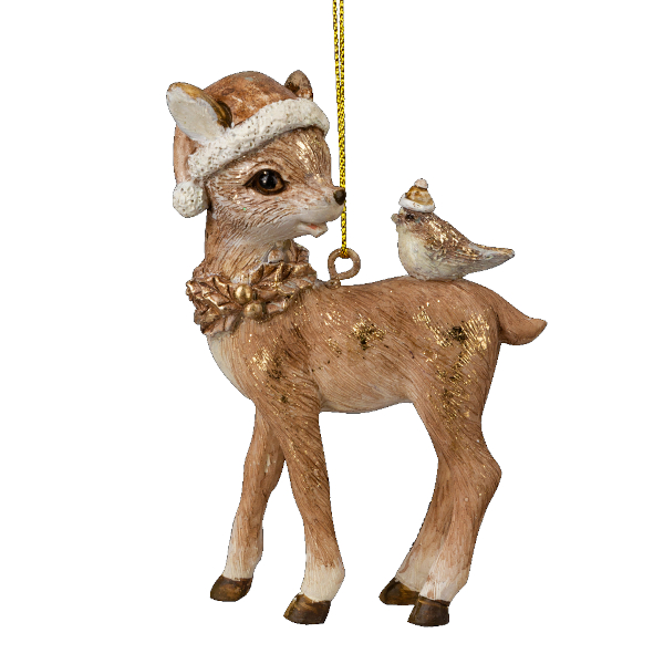 Украшение подвесное Erich Krause Decor "Олененок с птичкой" 9см, полирезина 64581