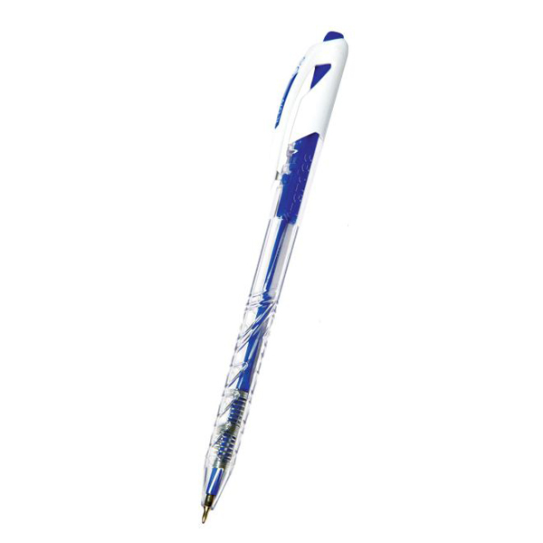 Ручка шар. автомат. 0,7мм, синий, игольч., прозрач. корп. "Trendee" FO-019 BLUE Flexoffice