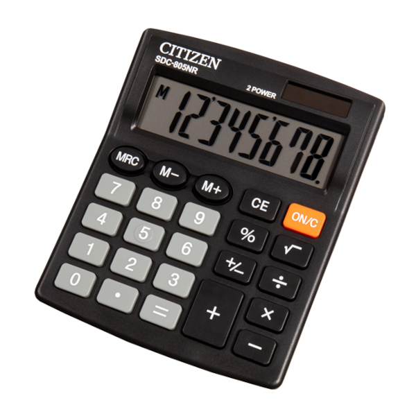 Калькулятор Citizen SDC-805BN/SDC-805NR (черный) настольный 8р