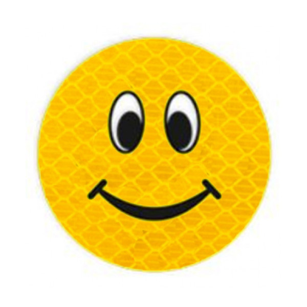 Значок светоотражающий "Смайл с улыбкой" на пластике D 50 мм 6245
