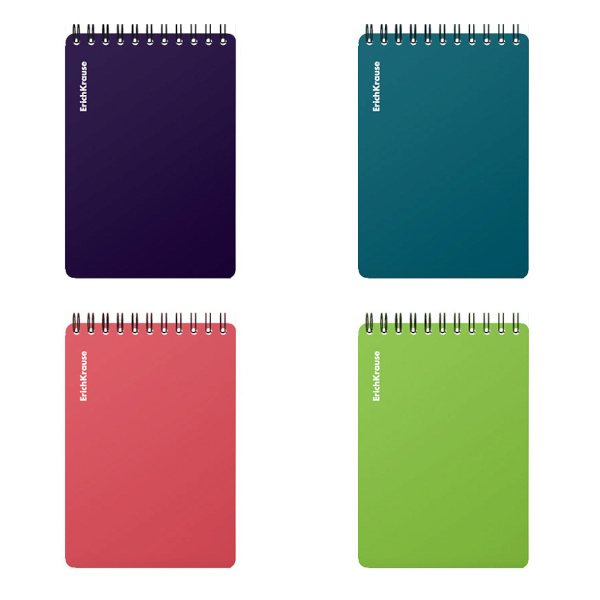 Блокнот А6 80л "Reef" клетка, гребень, пластик.обл., ассорти 63649 Erich Krause