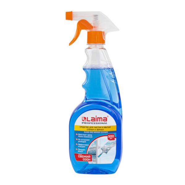 Средство для стекол 500мл Laima "Professional. Свежий озон" курок, синий 601609