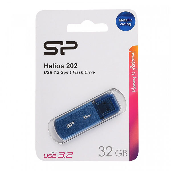 Память Flash Drive 32Gb USB 3.2 Silicon Power Helios 202 синий SP032GBUF3202V1B