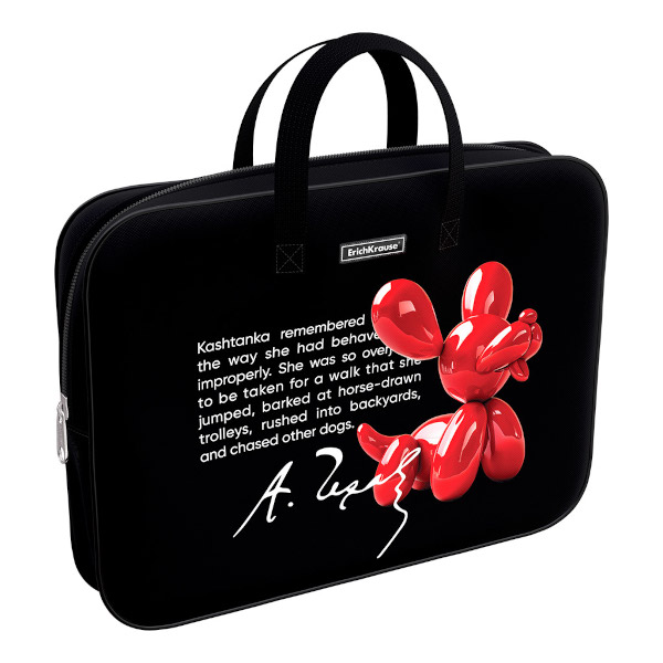 Папка с ручками А4+ 1отд., текстиль, молния "Balloon Dog" 63048 Erich Krause