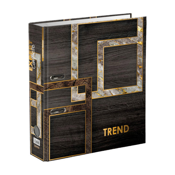 Папка-регистратор А4, 75мм, картон/лам.бум., рис/венге "Trend. Marbling" EC752703 Expert Complete