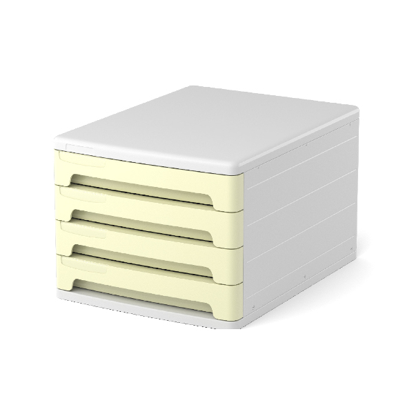Файл-кабинет "Pastel" 4 секции, белый с желтыми ящиками 55871 Erich Krause