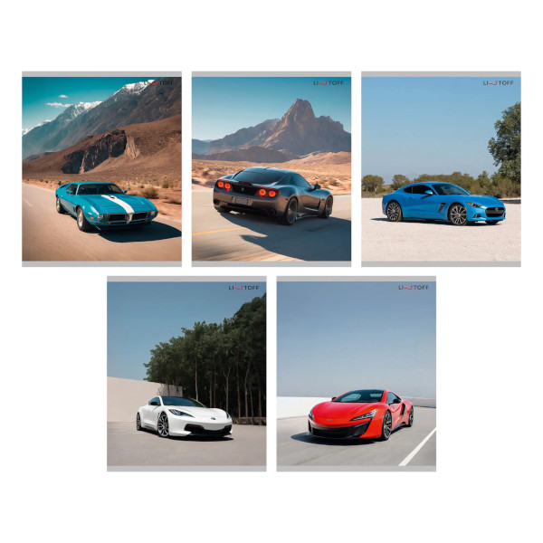 Тетрадь 80л А5 клетка "Машина моей мечты" картон, ассорти ТК809124 Listoff