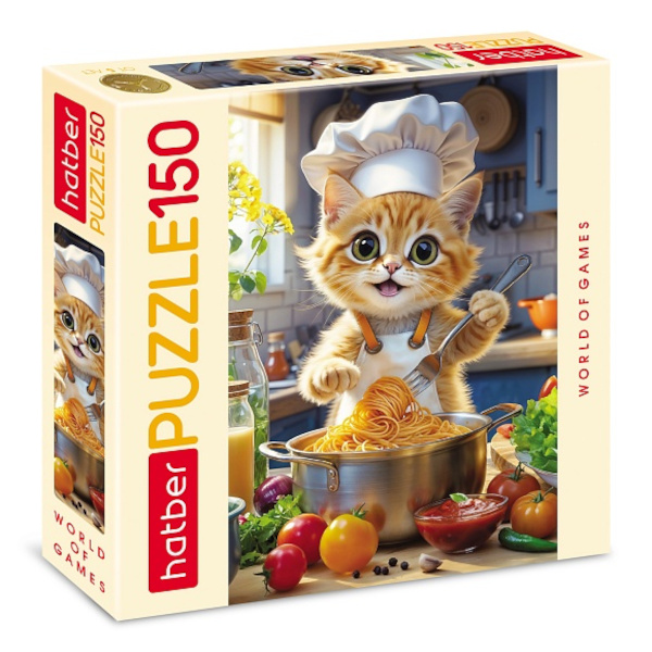Пазлы 150 элем. дет. "Мяу-кухня" А4 220*330мм 150ПЗ4_34471 Hatber