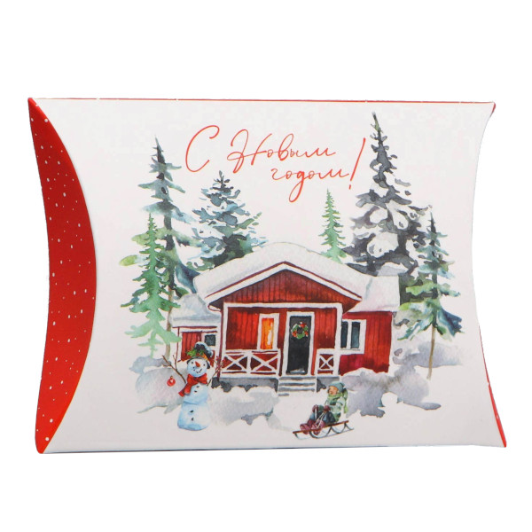 Коробка складная 26*19*4см "С Новым годом! Акварельный дом" 9667711 Дарите Счастье