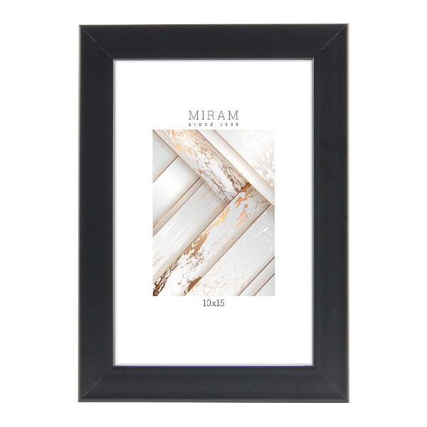 Фоторамка 10*15 пластик, багет 18мм, черный, вставка пластик, ножка 641877-4 МИРАМ