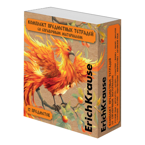 Комплект предметных тетрадей 48л А5+ 12шт "Russian Folk" картон 63789 Erich Krause