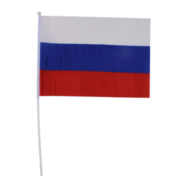 Флаг "Триколор" 14*21см, пласт. трубочка, искусств. шёлк MC-3784 Basir