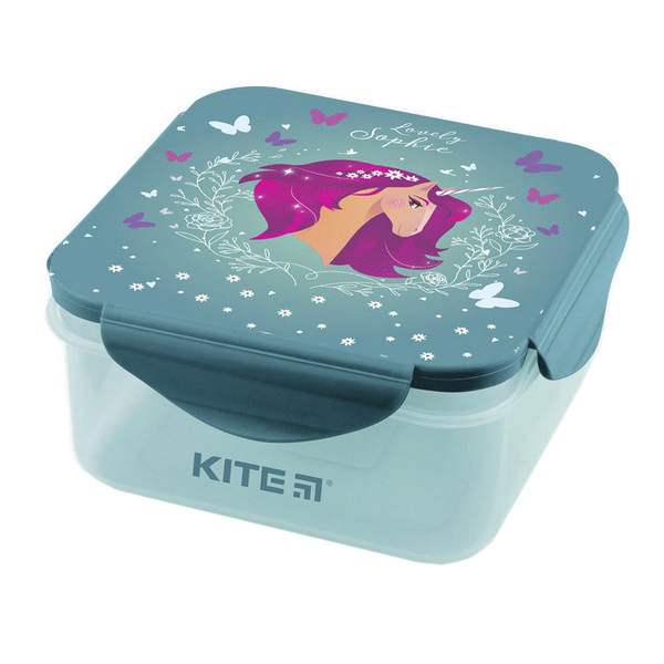 Ланчбокс Kite Lovely Sophie-2 860мл, квадрат, бирюзовый K19-178-2