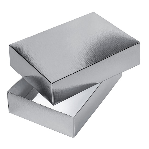 Коробка подарочная складная "Metallic" серебро 25*18*6,5см Ккс_03426 Hatber.