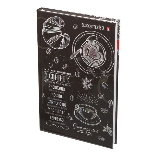Блокнот А5 160л "Caffè nero" клетка, сшивка, тв.обл., картон, рисунок 3-160-074/28 Альт