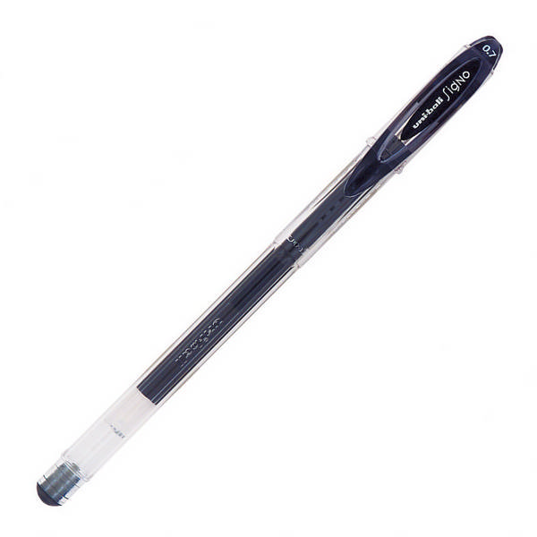Ручка гелевая 0,7мм, черный, прозрач. корп. "Signo" UM-120 UNI