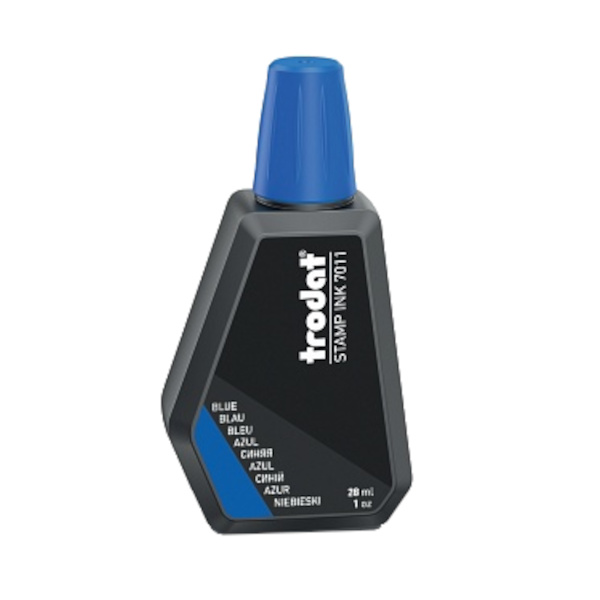 Штемпельная краска 28мл синяя, водн. осн., бумага 7011 Trodat
