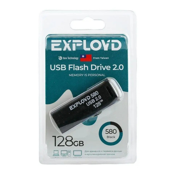 Память Flash Drive 128Gb USB 2.0 Exployd 580 черный EX-128GB-580-Black