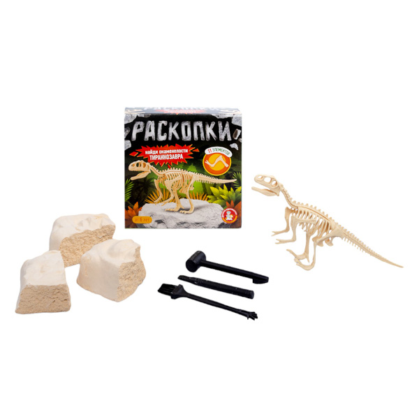 Набор для творчества Десятое королевство "Раскопки. Окаменелости Тираннозавра" 11шт 05399