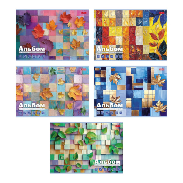 Альбом для рис 32л А4 "Торжество цвета" 100/м2, скоба, пластик, ассорти 32А4Впл Hatber
