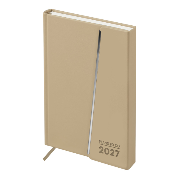 Ежедневник А5 2027 BG "Magnet. Vanilla" тв.обл., иск.кожа, ванильн., магн.клапан DdА5_67950