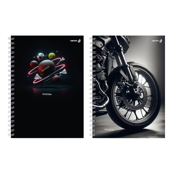 Тетрадь 80л А4 клетка/гребень "Спорт без границ 01242" картон, ассорти Т128 Светоч