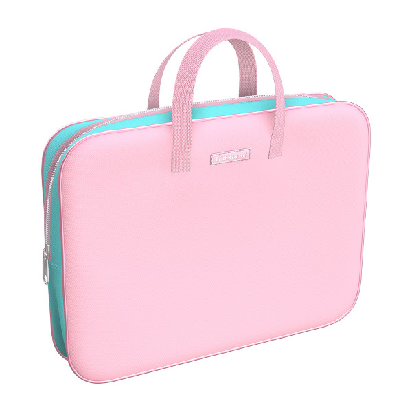 Папка на молнии А4+ 1отд., текстиль, ручки, розовая "Rose" 54676 Erich Krause