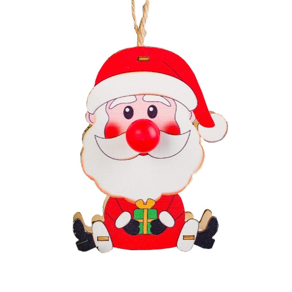 Подвесное украшение световое «Дед мороз присел» 10см 4351514