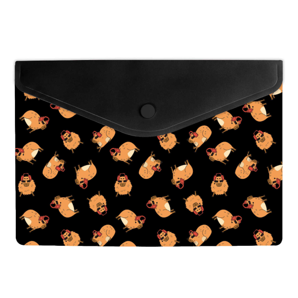 Папка-конверт на кнопке А5, 1отд., 180мкм, рисунок "Крутая капибара" 72379 Феникс+