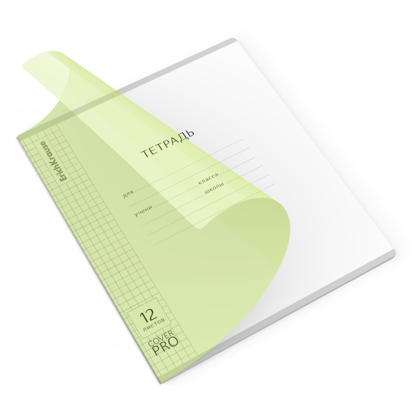 Тетрадь 12л А5+ клетка "Классика CoverPrо Neon fizzy" пластик, зеленый 56348 Erich Krause