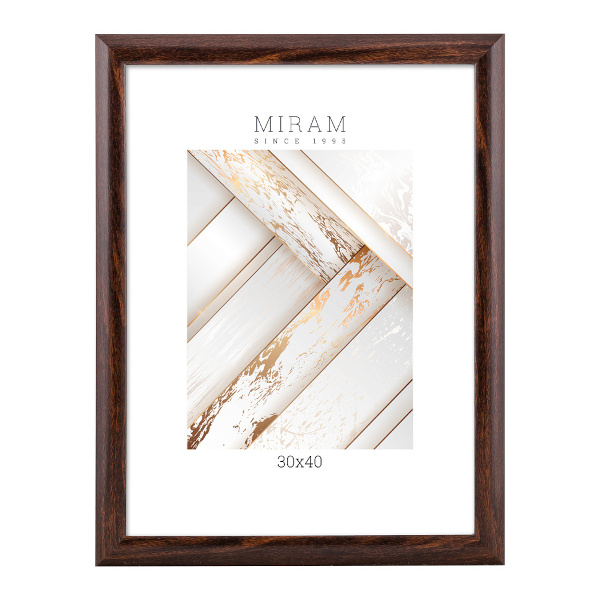 Фоторамка 30*40 пластик, багет 27мм, венге, вставка пластик 647246-15 МИРАМ