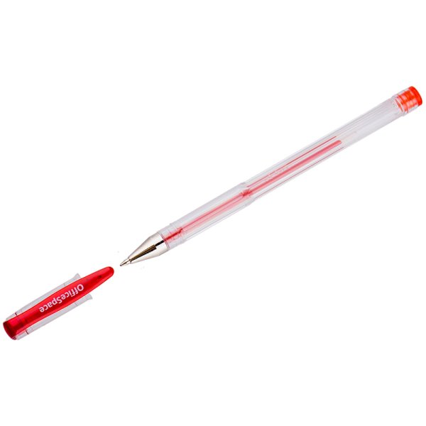 Ручка гелевая 0,5мм, красный, прозрач. корп. GPA100/RD_1720 OfficeSpace