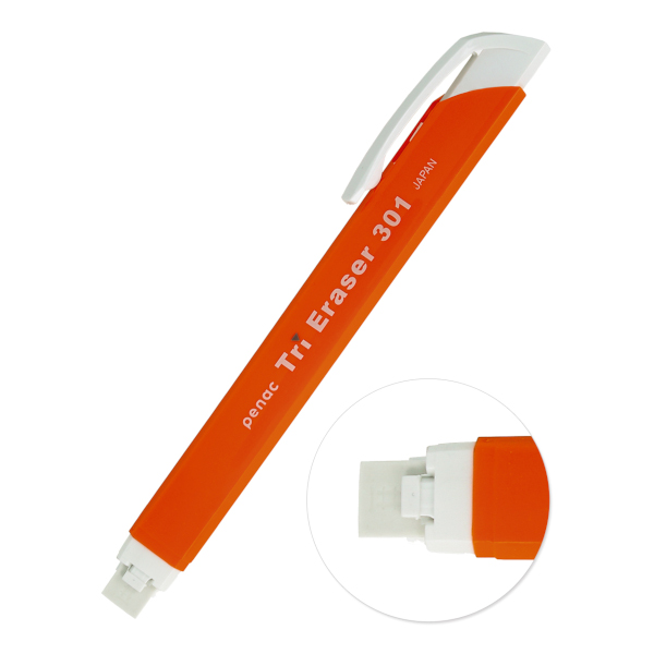 Ластик выдвижной Penac "Tri Eraser" треуг. 13,5*18,5*125мм, пластик, оранжевый ET0403-13