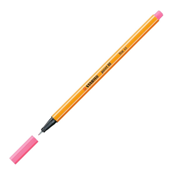 Ручка капиллярная 0,4мм, св.-розовый, корп. оранж. "Point 88" 88/29 Stabilo