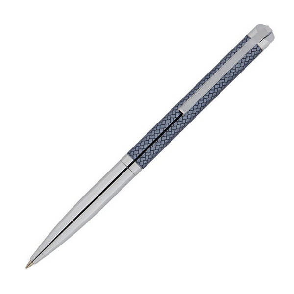 Ручка шариковая Delucci "Volare" синяя, корпус серебро/серо-голубой, в подар. уп. 1мм CPs_11405