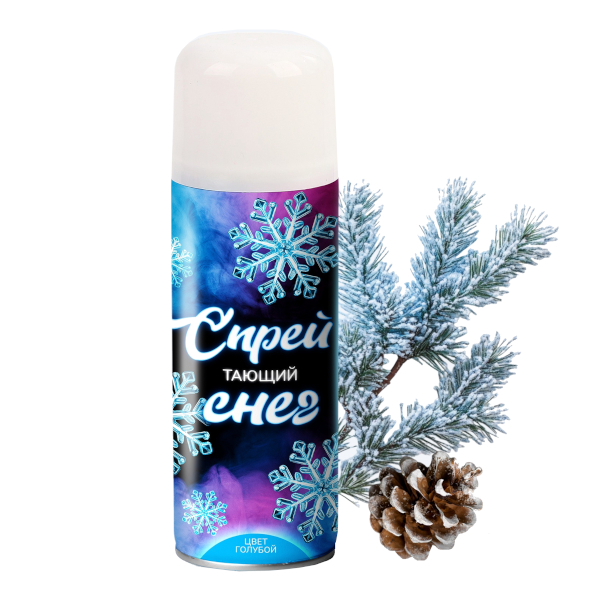 Снег синтетический для декора, спрей, голубой, 250мл "Тающий" 10804941 Страна Карнавалия