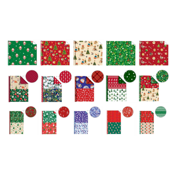 Бумага упаковочная 70*100см "НОВОГОДНЯЯ" мелованная, ассорти