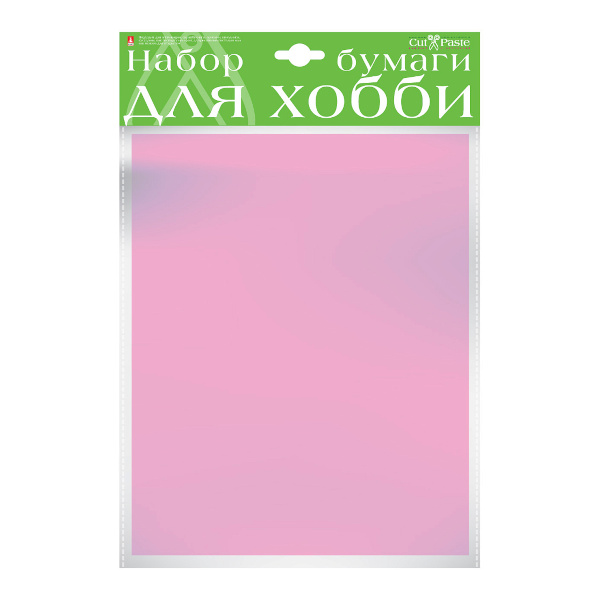 Бумага цветная крашенная в массе А4, 10л, 110г/м2, розовый 2-065/10 HOBBY TIME