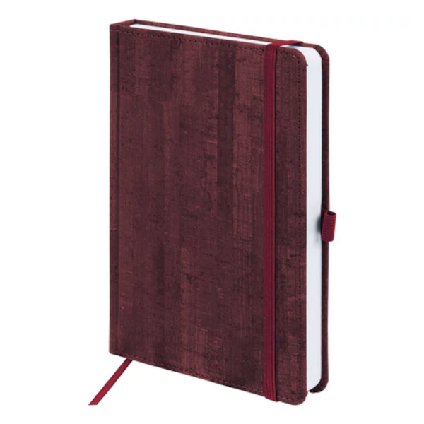 Ежедневник А5 не дат Brauberg "Wood" под кожу, бордовый, держатель п/ручку 111675